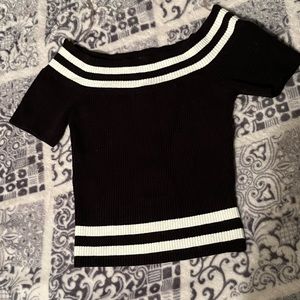 Papaya stretchy off the shoulder top